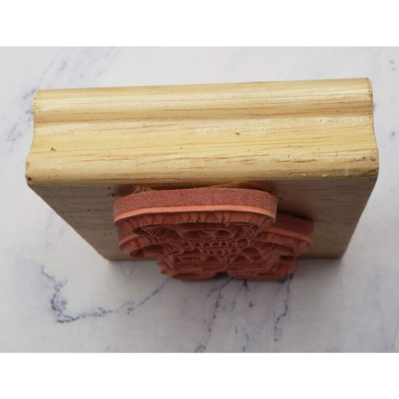 Teddy Bear Plush in Overalls Wood Mounted Rubber Stamp - Picture 4 of 7